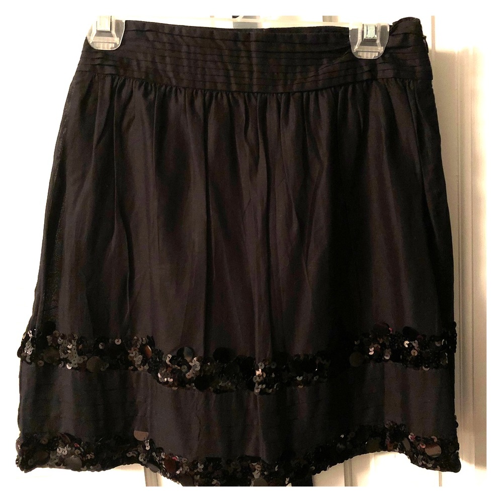NWT Ann Taylor Loft black sequin skirt 00P